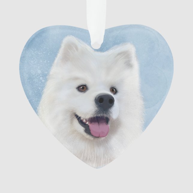 Buttons the samoyed ornament (Front)