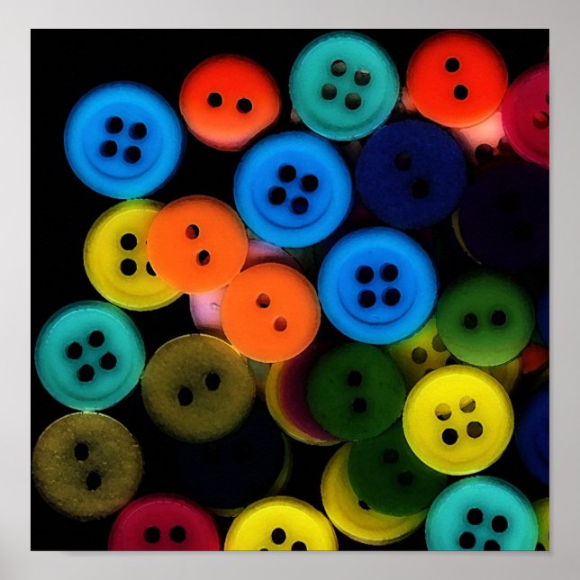 BUTTONS! Whimsical Art Print (Front)