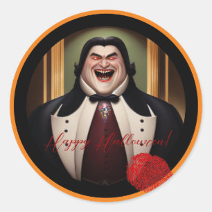 Buxom Count Dracula Halloween Sticker