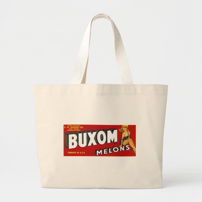 Buxom Mellons Large Tote Bag (Front)