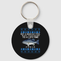 Buy A Man Eat Fish Funny Ugly Christmas Sweaters L