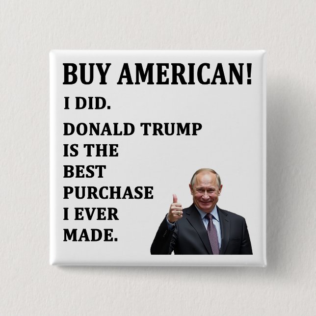 Buy American 15 Cm Square Badge (Front)