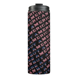 Buy American Hire American Typography Patriotic Thermal Tumbler