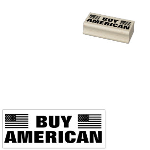 Buy American USA flag custom Rubber Stamp