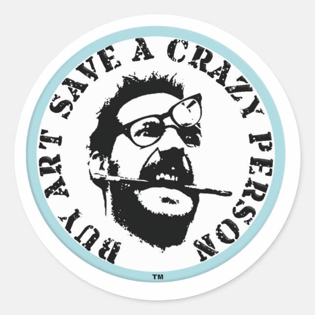 Buy Art Save A Crazy Person Sticker  (Front)
