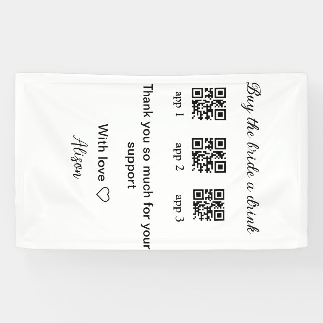 buy bride a drink scan QR code thank youInvitation Banner (Horizontal)