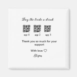 buy bride a drink scan QR code thank youInvitation Magnet