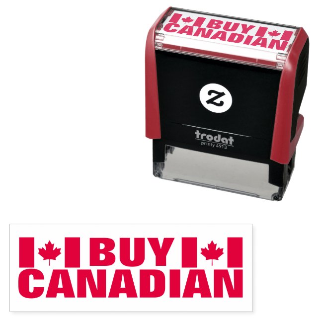 Buy Canadian Canada flag red ink Self-inking Stamp (In Situ)
