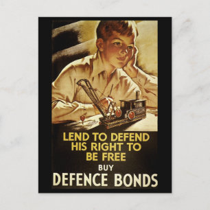 Buy Defence Bonds Postcard