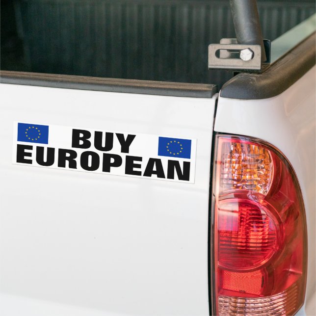 Buy European bumper stickers with EU flag (On Truck)