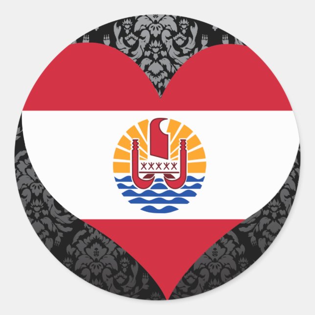 Buy French Polynesia Flag Classic Round Sticker (Front)