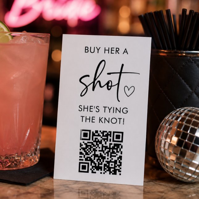 Buy Her a Shot She's Tying the Knot QR Code  Enclosure Card (Creator Uploaded)