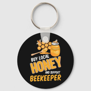 Buy Local Honey And Support Beekeeper Key Ring