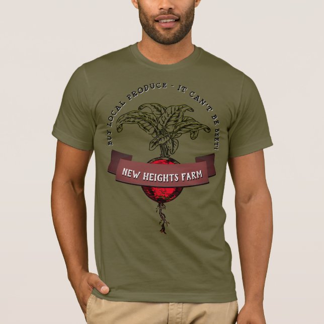 Buy Local Produce Custom Farmer's Market Beet Pun T-Shirt (Front)