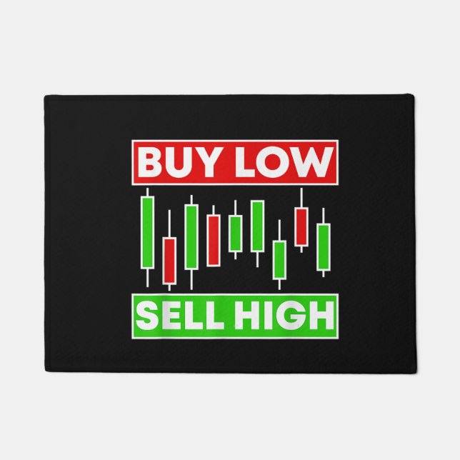 BUY LOW SELL HIGH TRADING CANDLE STICKS DOORMAT (Front)