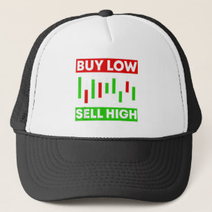 BUY LOW SELL HIGH TRADING CANDLE STICKS TRUCKER HAT