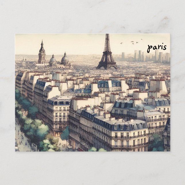 buy map paris mass mailing postcards (Front)