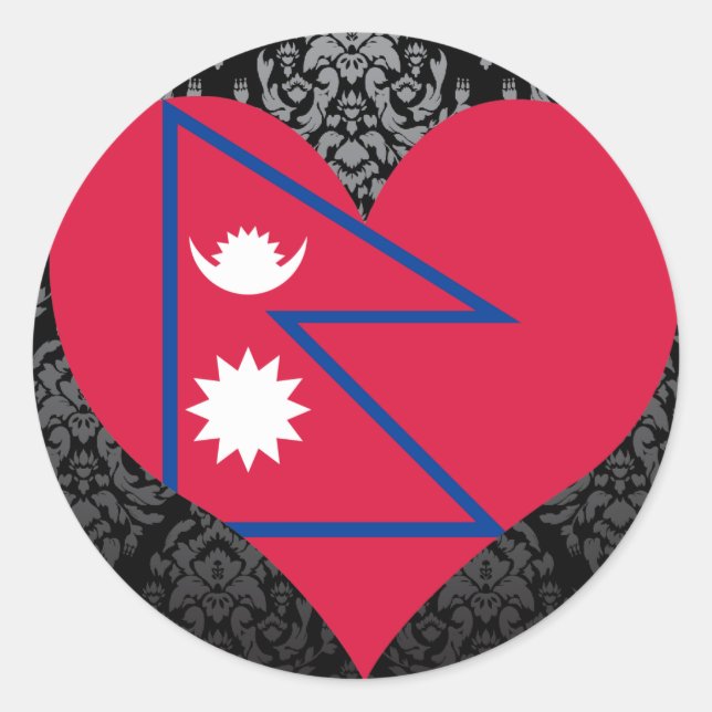 Buy Nepal Flag Classic Round Sticker (Front)