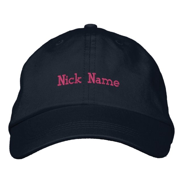 Buy Nick Name Hot Pink Colour Text Printed Hat Cap (Front)