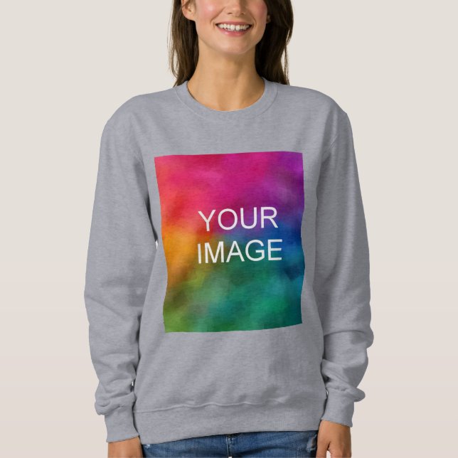 Buy Online Upload Photo to Womens Modern Grey Sweatshirt (Front)
