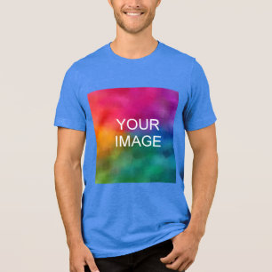 Buy Online Upload Your Own Photo Mens Royal Blue Tri-Blend Shirt