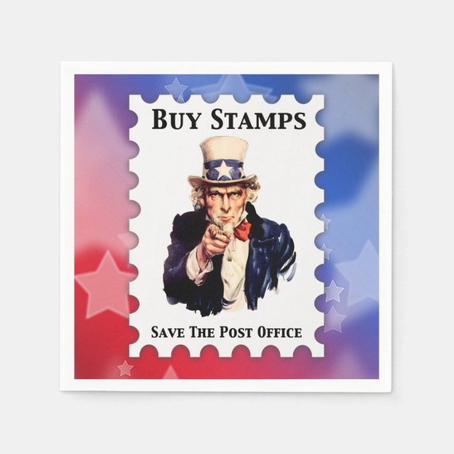 Buy Stamps Save The Post Office Napkin (Front)