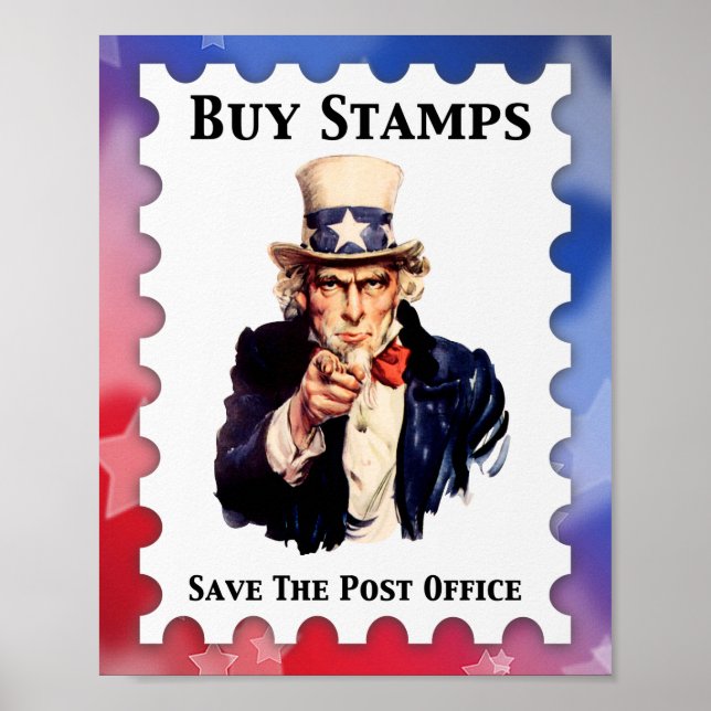 Buy Stamps Save The Post Office Poster (Front)