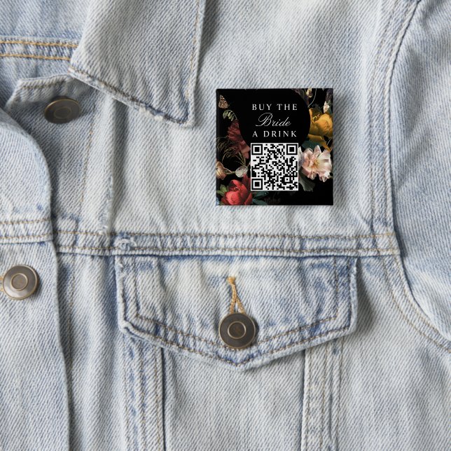 Buy the Bride A Drink Bachelorette QR Code 15 Cm Square Badge (In Situ)
