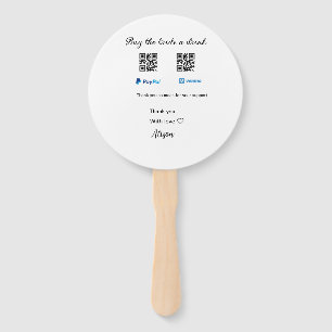 Buy the bride a drink donation QR Venmo PayPal Hand Fan