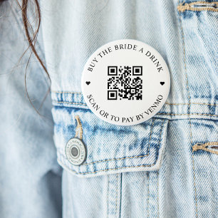 Buy The Bride A Drink QR Code 6 Cm Round Badge
