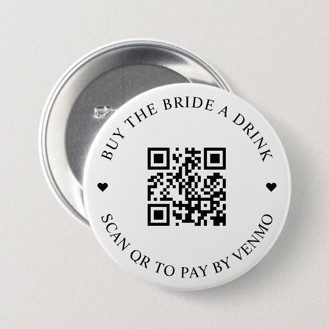 Buy The Bride A Drink QR Code Button (Front & Back)