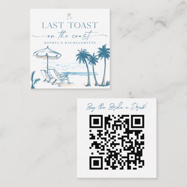 Buy the Bride a Drink QR code Card Bachelorette (Front/Back)