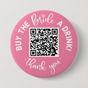 Buy The Bride A Drink QR Code Pink Bachelor Button
