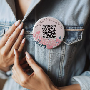 Buy the bride a drink venmo qr code 10 cm round badge