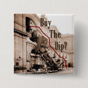 Buy The Dip Stock Market Humour 15 Cm Square Badge