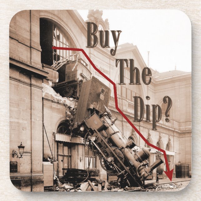 Buy The Dip Stock Market Humour Coaster (Front)
