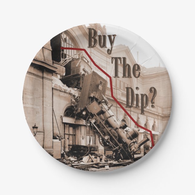 Buy The Dip Stock Market Humour Paper Plate (Front)
