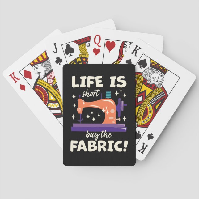 Buy the fabric, gift hobby sewing, seamstress playing cards (Back)