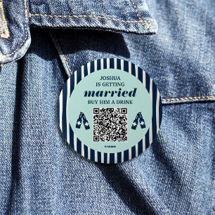 Buy The Groom A Drink Qr Code Bachelor Party 6 Cm Round Badge