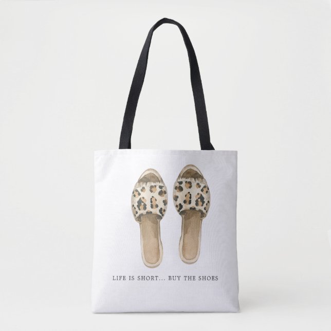 Buy the Shoes | Watercolor Fashion Illustration Tote Bag (Front)