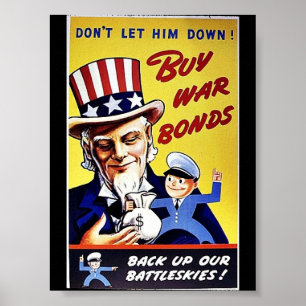 Buy War Bonds , Back Up Our Battleskies Poster
