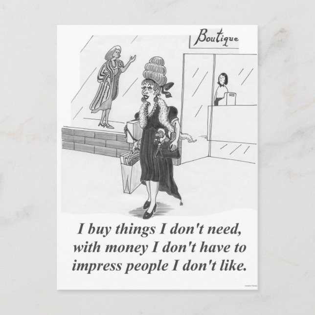 Buying Things, Shopping Lady Postcard (Front)