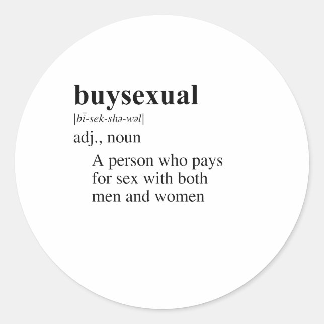 BUYSEXUAL CLASSIC ROUND STICKER (Front)