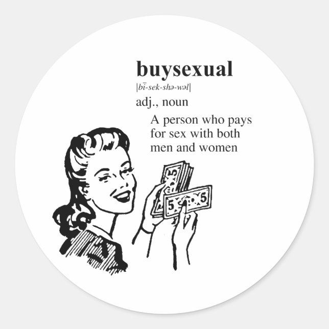 BUYSEXUAL CLASSIC ROUND STICKER (Front)