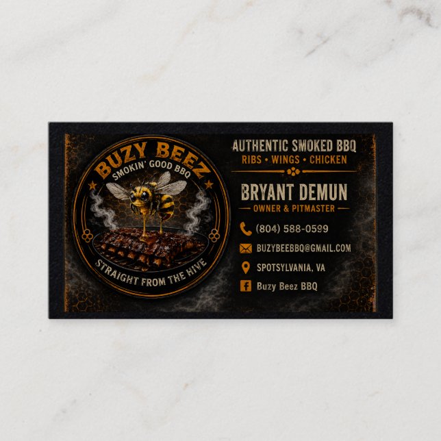 Buzy Bee BBQ Business Card (Front)