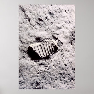Buzz Aldrins Footprint NASA Apollo 11 Moon Poster