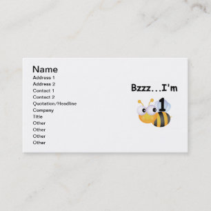 Buzz Bumblebee 1st Birthday T-shirts and Gifts Business Card