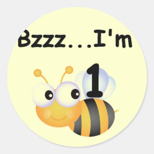 Buzz Bumblebee 1st Birthday T-shirts and Gifts Classic Round Sticker