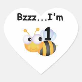 Buzz Bumblebee 1st Birthday T-shirts and Gifts Heart Sticker