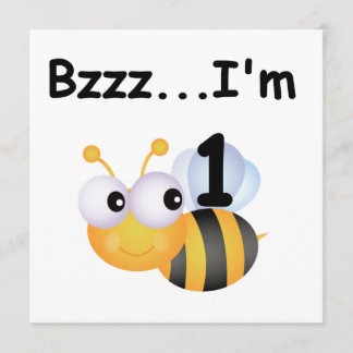 Buzz Bumblebee 1st Birthday T-shirts and Gifts Invitation